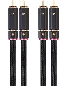 Monoprice Male RCA Two Channel Stereo Audio Cable - 6 Feet - Black, Gold Plated Connectors, Double Shielded with Copper Braiding - Onix Series